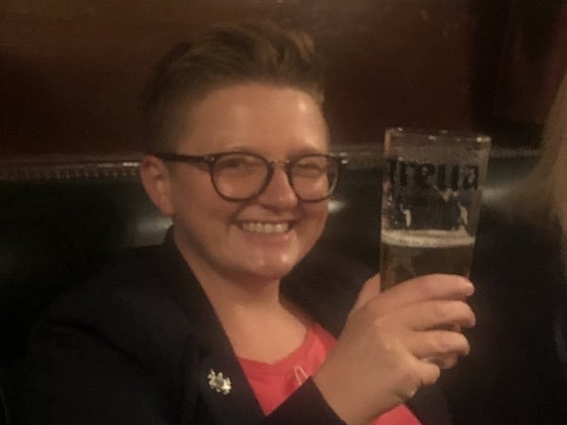 Bev Craig Drinks A Pint Manchester City Council Leader