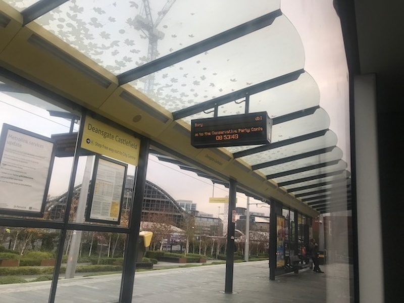 Deansgate Castlefield Tram Station Was Closed Due To The Conservative Party Conference Coming To Manchester