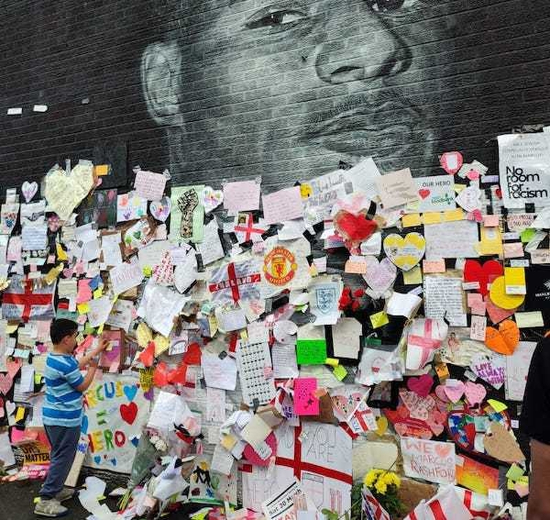 Messages Left At The Marcus Rashford Mural In Withington