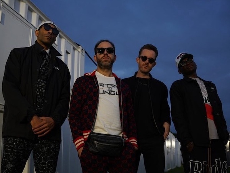 Drum And Bass Band Chase And Status Pose Wearing Sunglasses