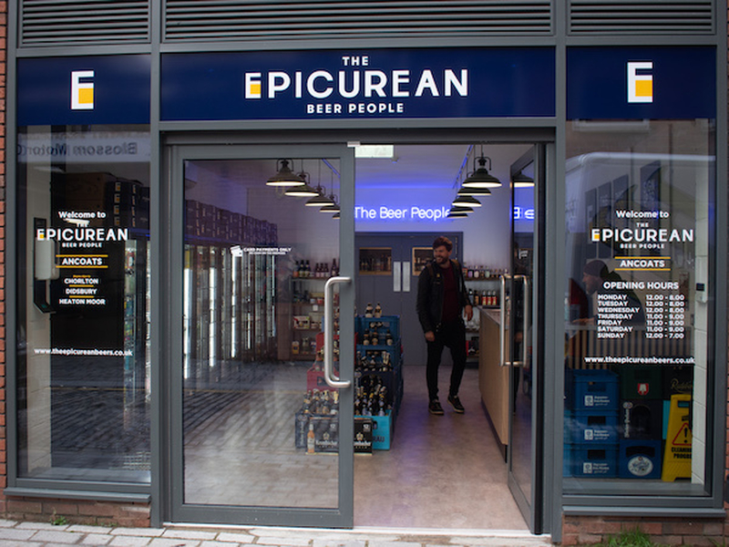 The Shopfront Of The Epicurean In Ancoats Manchester Which Sits On Henry Street Next To Natural Wine Shop Kerb