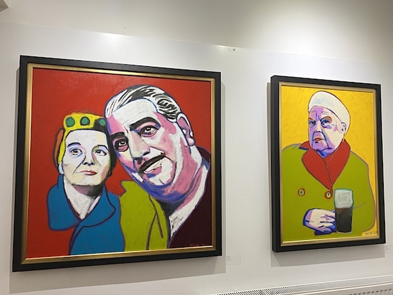 Stan And Hilda Ogden And Ena Sharples By Jim Moir At Contemprary Six Art Gallery Manchester