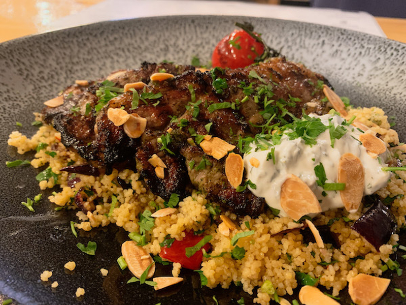 Grilled Lamb On A Bed Of Fluffy Vegetable Cous Cous At Off The Grid In Chorlton Manchester