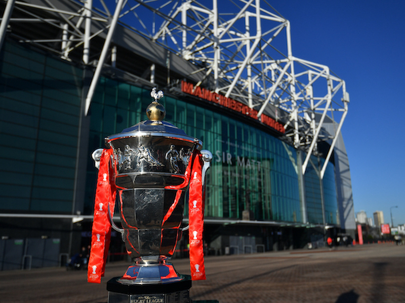 The Rugby League World Cup Trophy Outside Old Trafford In Manchester Which Is One Of The Rugby Super League World Cup Venues
