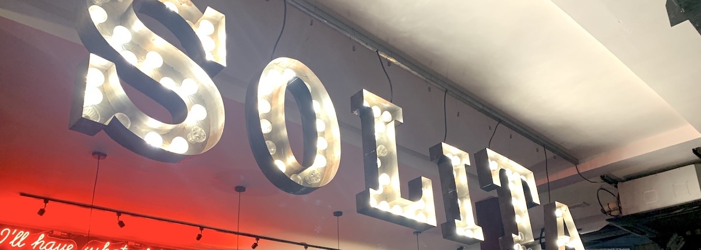 Light Up Sign That Hangs Above The Bar At Solita Didsbury