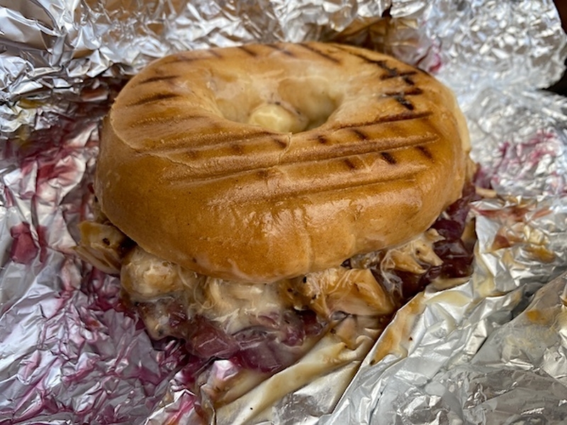 A Sunday Roast Dinner Bagel In A Foil Wrapper From Doghouse Bar And Bagel Shop Kirkgate Leeds