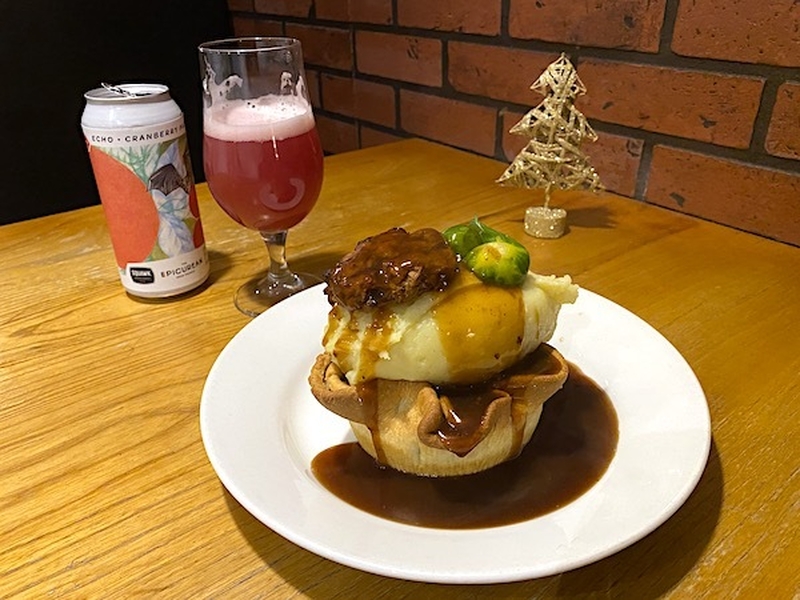A Two Bird Christmas Dinner Pie With A Cranberry Pale From Squawk At Pie And Ale Manchester