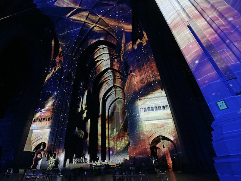 Liverpool Cathedral Space The Universe And Everything 2022 Light Show Pic Gareth Jones3