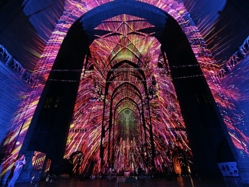 Liverpool Cathedral Space The Universe And Everything 2022 Light Show Pic Gareth Jones2