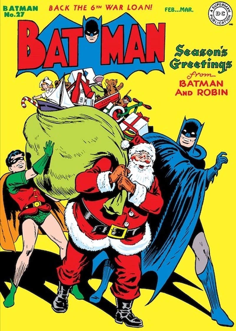 A Cartoon Batman Comic Cover Advertising Batmans Christmas Visit To Leeds And Manchester