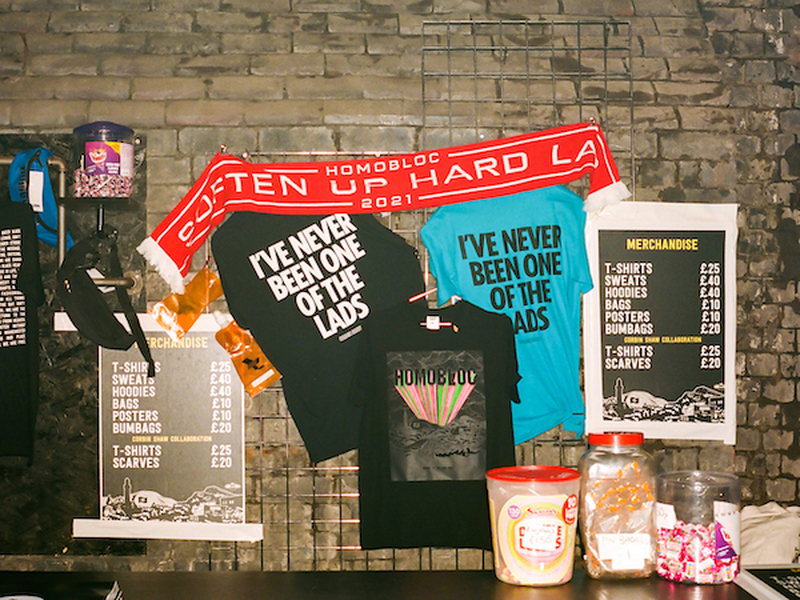 The Homobloc Merch Stand Including Items Designed By Corbin Shaw Which Were Sold At The Manchester Queer Clubnight At Mayfield Depot