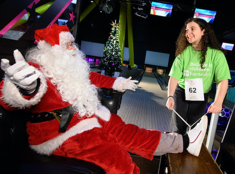 Hollywood Bowl Run To Hollywood Charity Girl with Santa Father Christmas