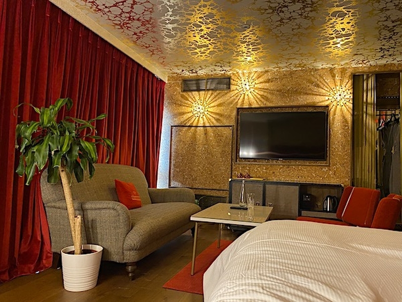 A Pop Diva Room With Champagne Cork Wallas At Megaro Hotel Kings Cross London