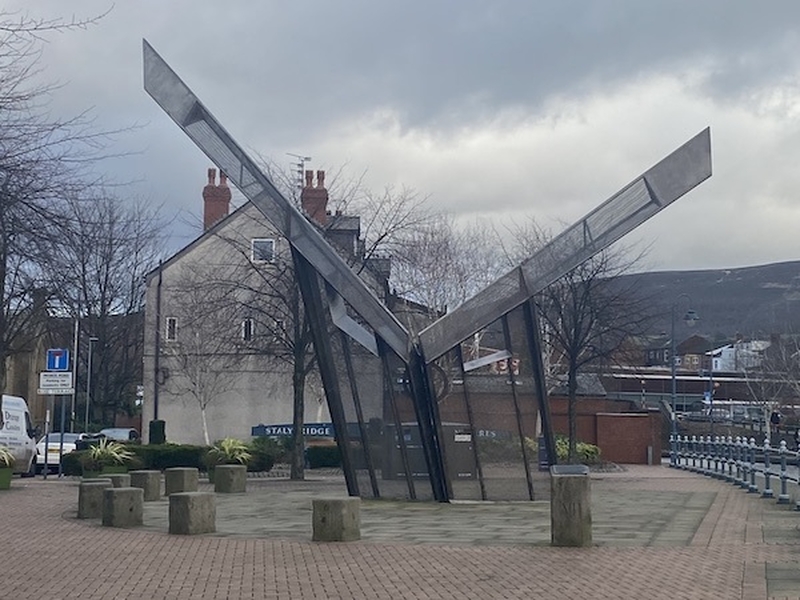 The Stalybridge Lockgates Sundial Sculpture In Tameside Greater Manchester