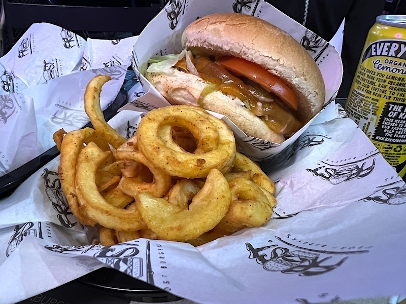 Scorpion Burger And Curly Fries At Frost Burgers Portland Street Manchester