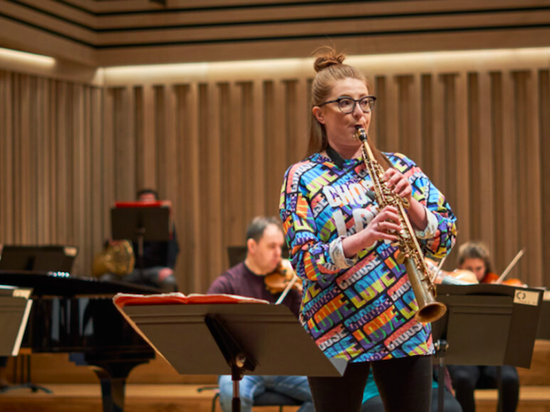 Jess Gillam Saxophonist Manchester Jpg Camerata At Stoller Hall