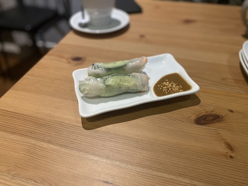Summer Rolls With Prawn Cucumber And Rice Noodles With Peanut Dip At The Mekong Cat In Stockport