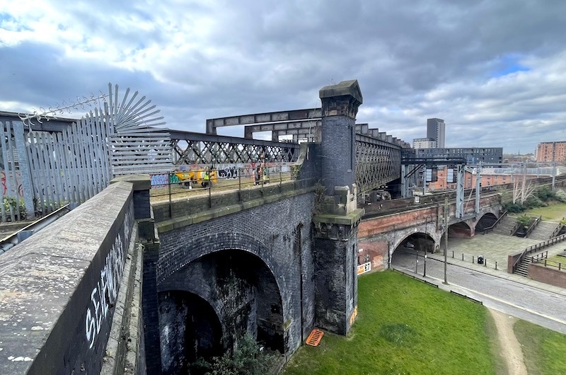 The Length Of The Castfield Viaduct In Manchester