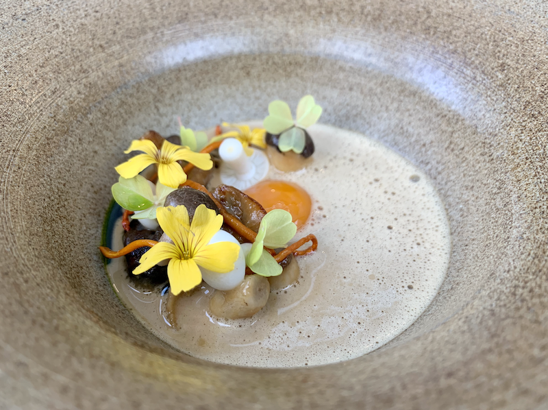 Mushrooms With Miso Butter At Lenclume A Three Michelin Star Restaurant At Cartmel Cumbria