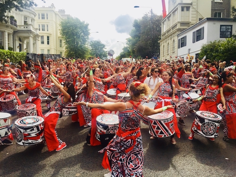 Batala Performers From Around The World At Notting Hill Carnival