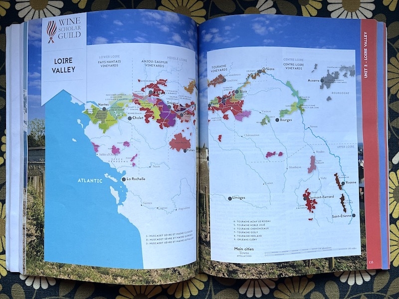 A Map Of The Loire Valley In The French Wine Scholar Book From Wine Scholar Guild Which You Can Take In Leeds At Yorkshire Wine School