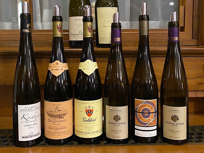 A Line Up Of Wines From Alsace And Other French Wine Regions On The French Wine Scholar Course At Yorkshire Wine School