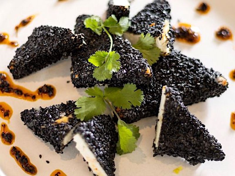 Black Sesame Feta Triangles From The Beeswing Kampus Manchester