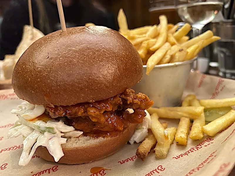 Buffalo Fried Chicken Burger At Blues Kitchen Manchester