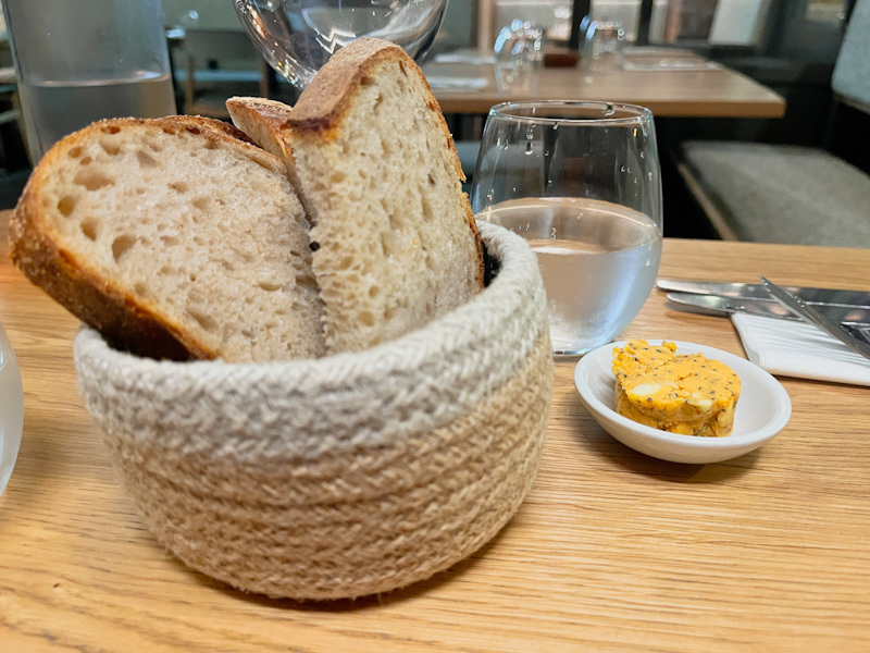 Sourdough Bread And Miso Butter At Fint Restaurant In Leeds
