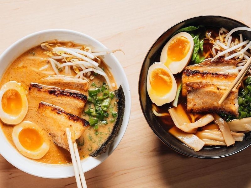 Two Bowls Of Ramen At Lucky Ramen At Mule In Ancoats Manchester