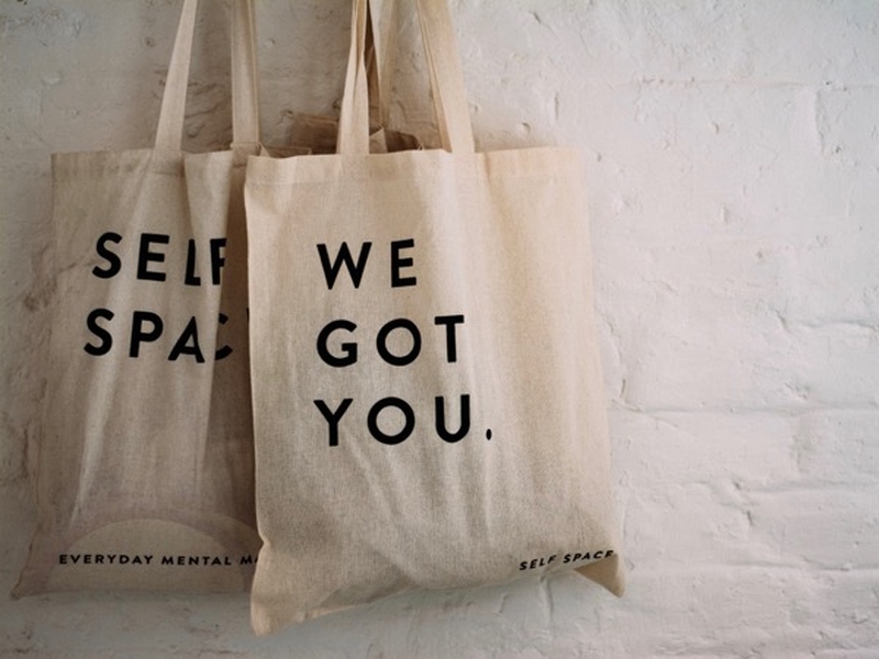 Self Space tote bags