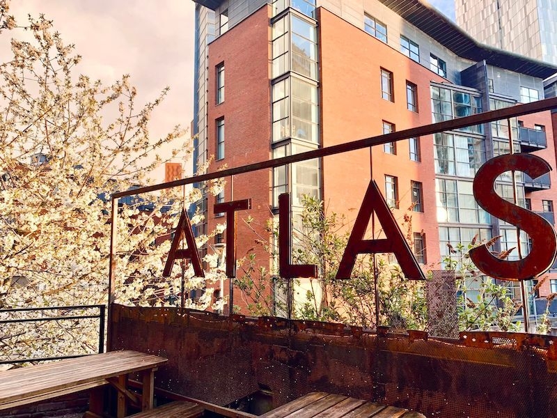 The Outdoor Terrace At Atlas Bar On Deansgate Manchester