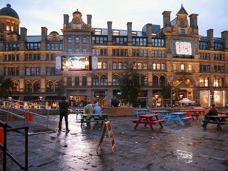 The Bbc Big Screen In Exchange Square Manchester 2022