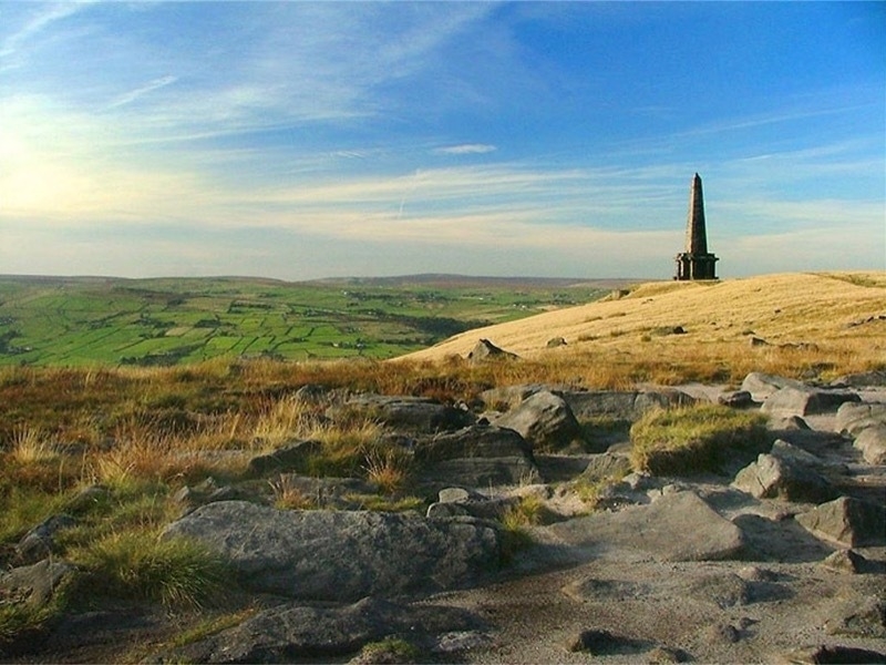 Stoodley Pike with blue sky