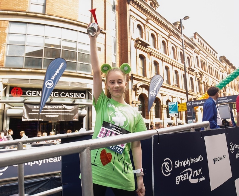 Freya Lewis Setting Off The Runners At The 2018 Great Manchester Run Event