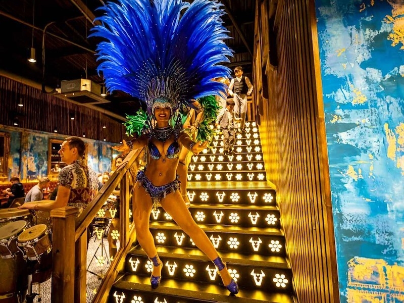 A Dancer In Brazilian Carnival Style At Restaurant Estabulo