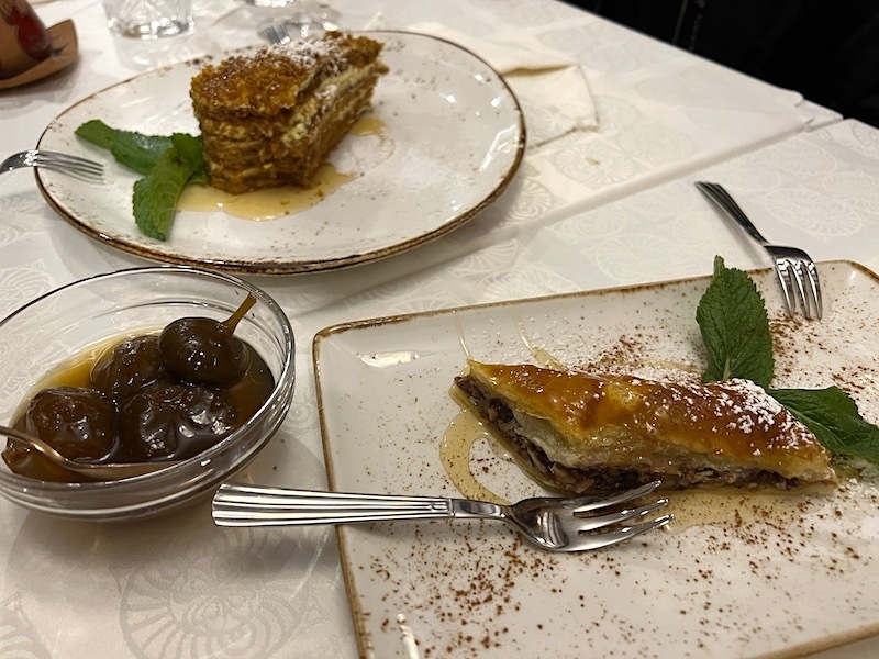 Honey Cake Preserves And Pahklava At Armenian Taverna Albert Square Manchester