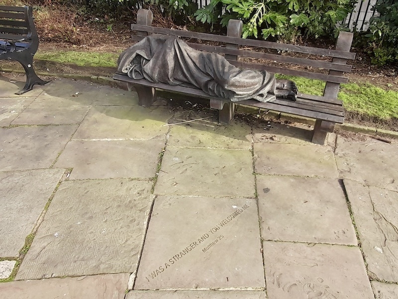 Liverpool Statues Homeless Jesus St Nicks Church