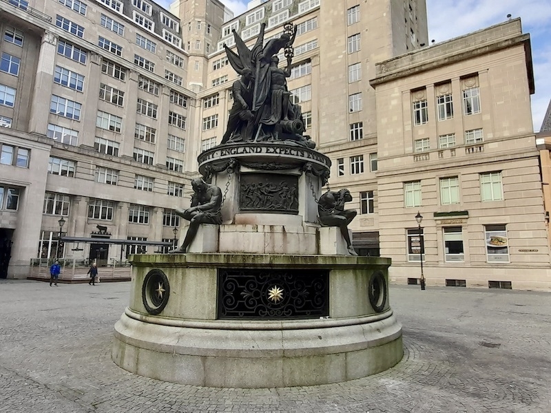 Liverpool Statues Horatio Exchange Flags