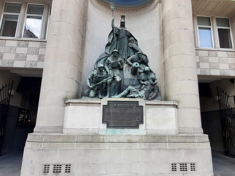Liverpool Statues Britannia Exchange Flags