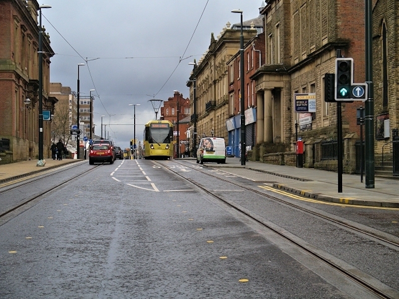 A Tram In Oldham Manchester By David Dixon