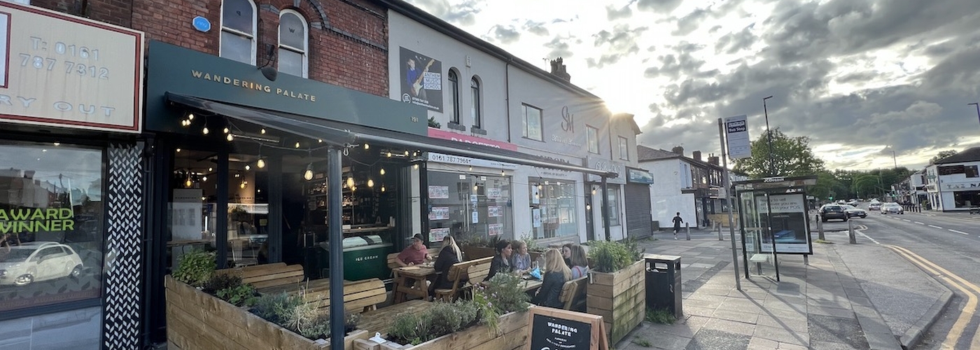 The Outside Of Wandering Palate Deli And Wineshop In Monton Manchester