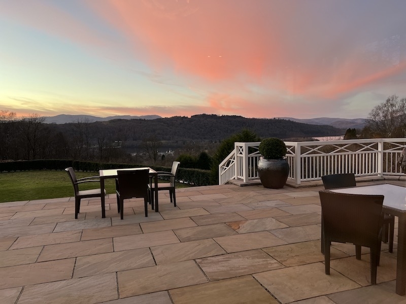 Sunset On The Terrace At Linthwaite House Windermere