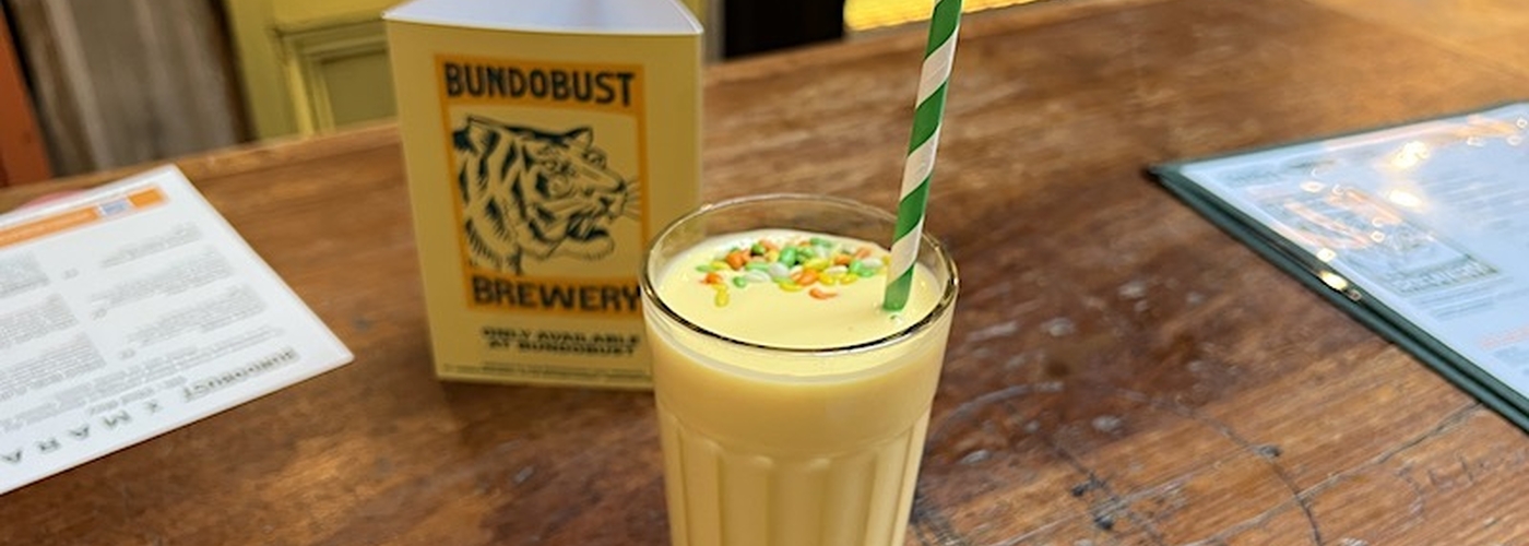 Mango Lassi Toppped With Colourful Fennel Seeds At Bundobust Brewery In Manchester On Oxford Road