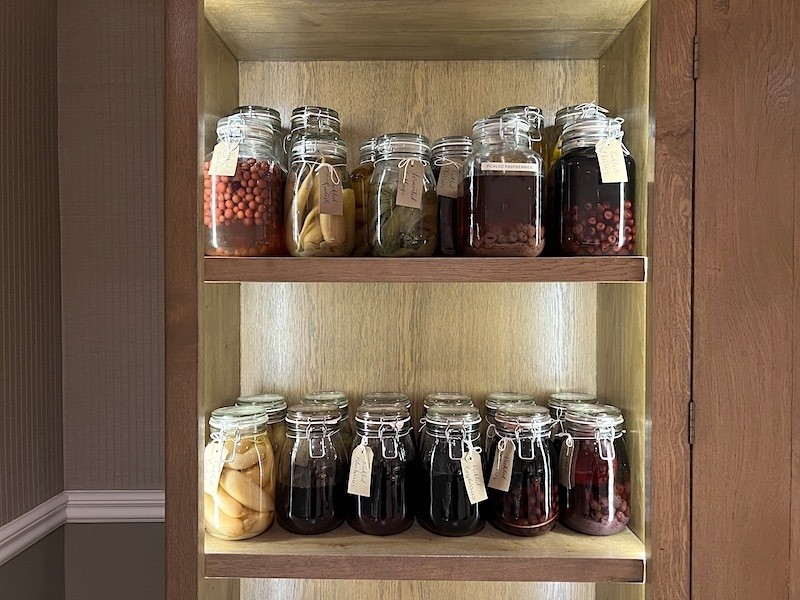 Pickled And Fermented Things On Shelves In Linthwaite House Hotel Cumbria