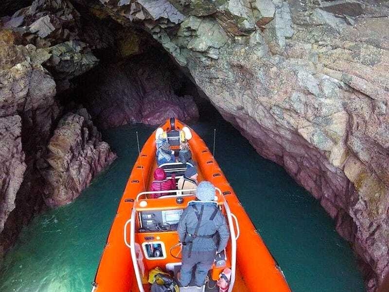 Going Into A Cave On A Boat In Rhb St Davids