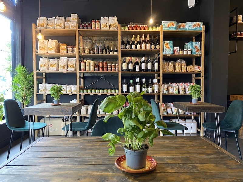 Basil And Shelves At Ortica Plant Based Italian In Urmston Manchester