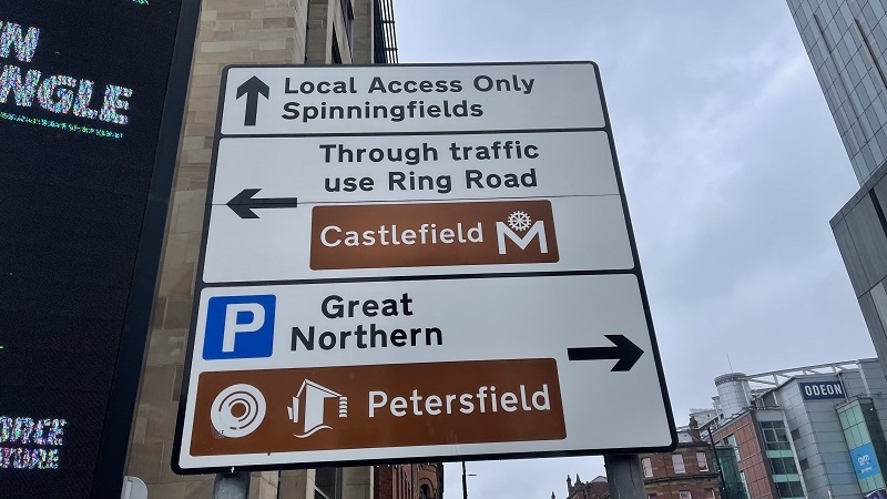 roadsigns for Castlefield Manchester