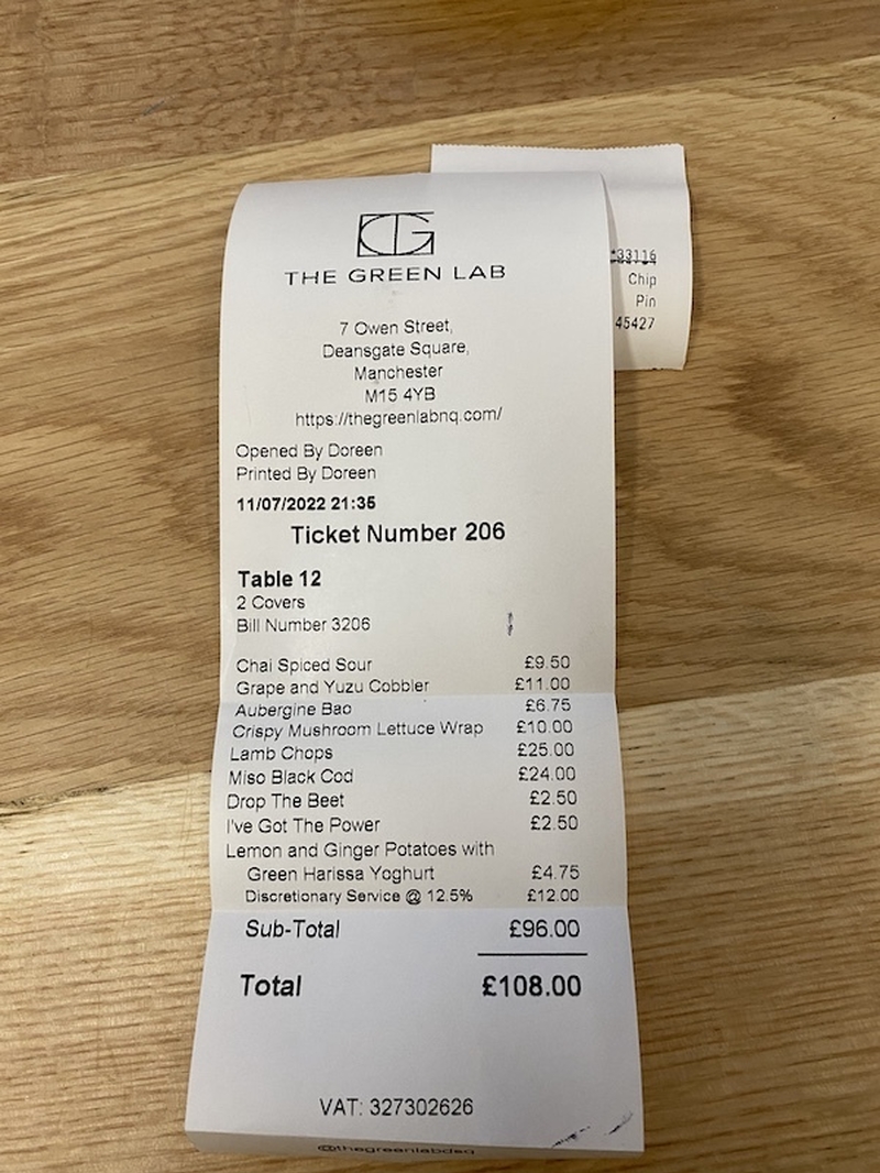 The Bill At The Green Lab Deansgate Square Manchester