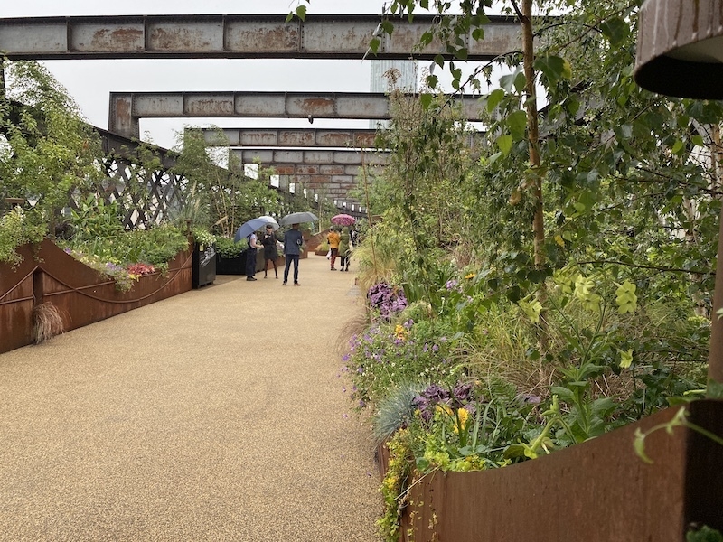 The View Of The Castlefield Viaduct Garden Towards Beetham In Manchester